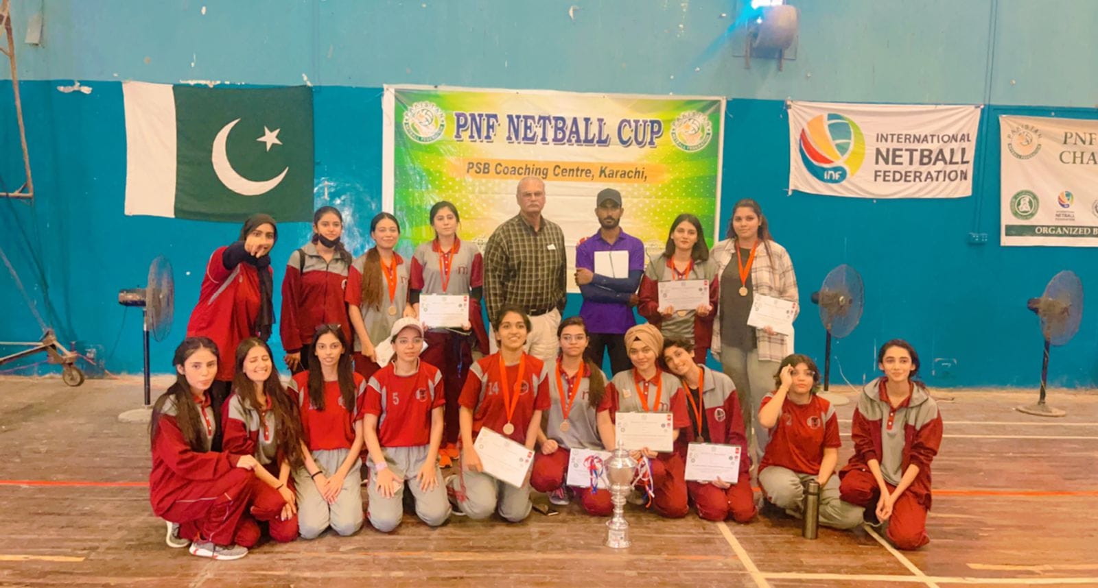 IoBM’s Girls Netball Team wins PNF Cup 2021