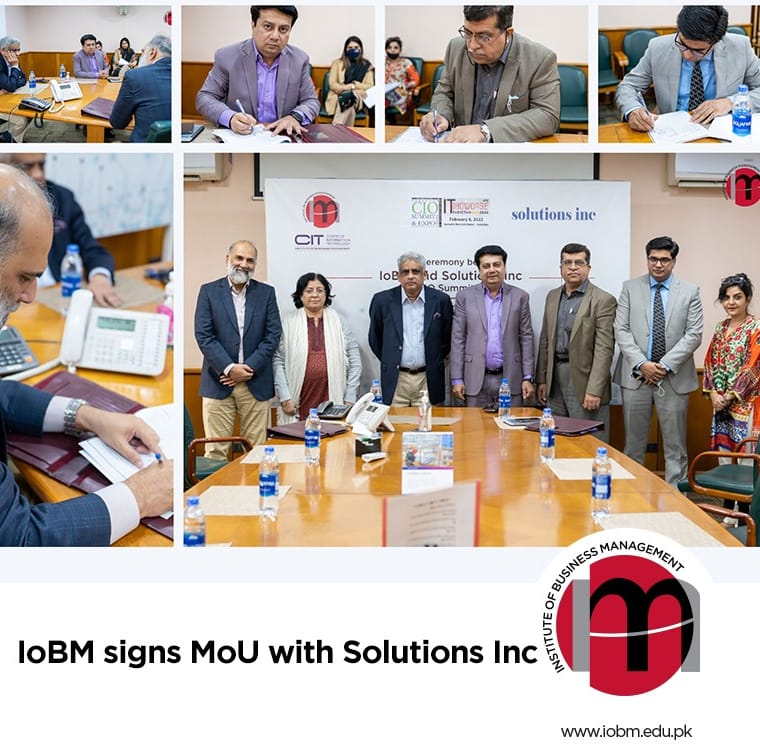 IoBM signs MoU with Solutions Inc