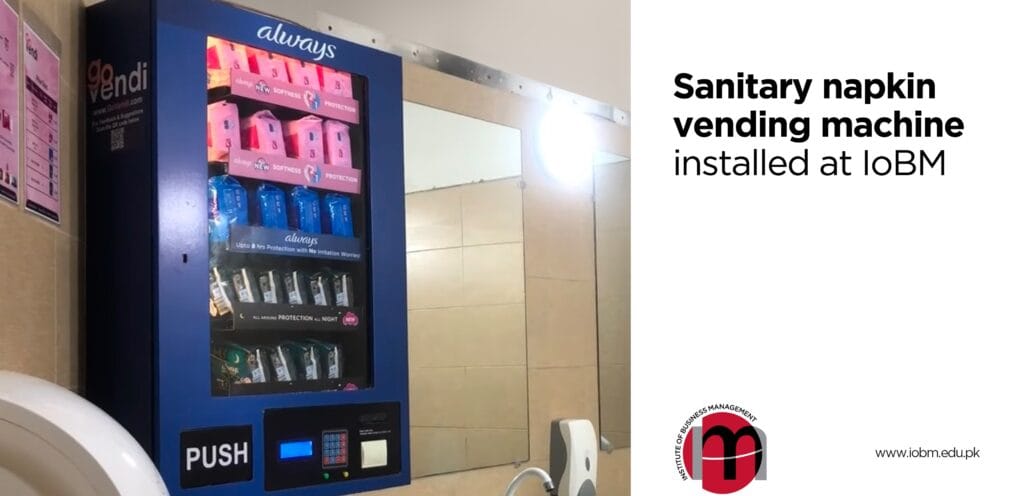 Sanitary napkin vending machine installed at IoBM